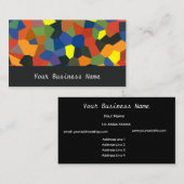 、オレンジ、緑青い、黒の抽象的な名刺 名刺 (正面/裏面)