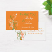 オレンジ、緑、および白のフローラメッセージカード (デスク)