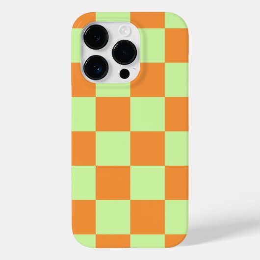 オレンジ 緑 シトラス チェック ギンガム パターン Case-Mate iPhoneケース (裏面)