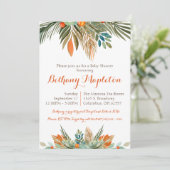 オレンジ、緑、茶色のフローラシャワー  招待状 (スタンド正面)