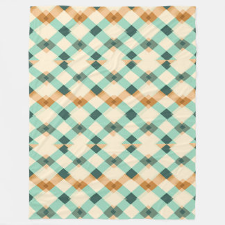 オレンジ、緑、青のストライプ フリースブランケット