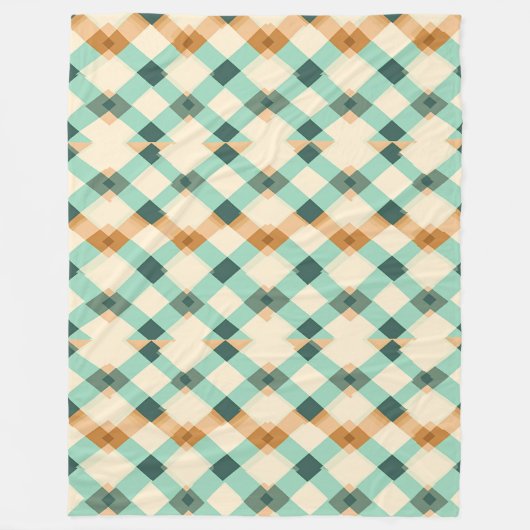 オレンジ、緑、青のストライプ フリースブランケット (正面)