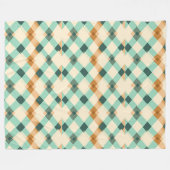 オレンジ、緑、青のストライプ フリースブランケット (正面(横))