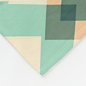 オレンジ、緑、青のストライプ フリースブランケット (角)