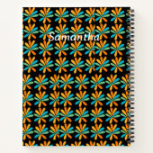 オレンジ、緑、青の花 ノートブック (裏面)