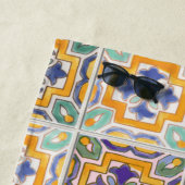 オレンジ – 緑 – 青タイルビーチタオル ビーチタオル (インサイチュ)