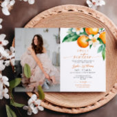 オレンジ 花 フォト スイート 16 バースデー インビテーション