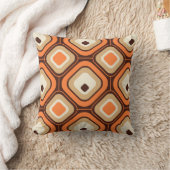 オレンジ、茶色およびベージュ正方形 クッション (ブランケット)