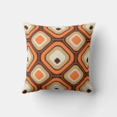 オレンジ、茶色およびベージュ正方形 クッション (裏面)