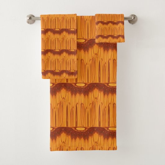 オレンジ/茶色のパターンコレクション#25 バスタオルセット (インサイチュ)