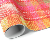 オレンジ、赤と白のイカットのdeisgn ラッピングペーパー (ロールコーナー)