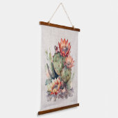 オレンジ/赤サボテン 吊り下げ型タペストリー (傾斜あり)