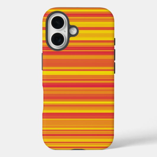 オレンジ 赤 黄色 ストライプ Case-Mate iPhoneケース (裏面)
