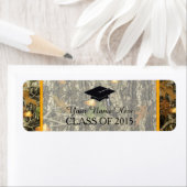 オレンジ&迷彩柄卒業ラベル ラベル (インサイチュ)