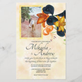 オレンジ、金ゴールド、ブルータイガーリリー、キャラリリー結婚ズ (正面)