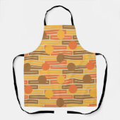 オレンジ、金ゴールド、茶色の長方形と円 エプロン (正面)
