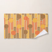 オレンジ、金ゴールド、茶色の長方形と円 バスタオルセット (ハンドタオル)