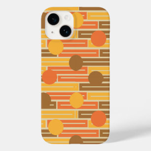 オレンジ、金ゴールド、茶色の長方形と円 Case-Mate iPhone 14ケース