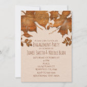 オレンジ 銅 秋 落葉 ウェディング 招待状 (正面)