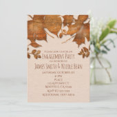 オレンジ 銅 秋 落葉 ウェディング 招待状 (スタンド正面)