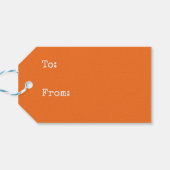 オレンジ – 青いテニスコート、カスタマイズ可能 ギフトタグ (裏面横)