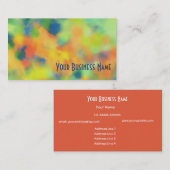 オレンジ、青緑の抽象芸術の名刺 名刺 (正面/裏面)