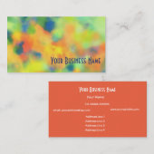 オレンジ、青緑の抽象芸術の名刺 名刺 (正面/裏面)