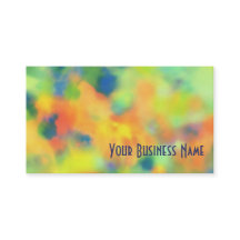 オレンジ、青緑の抽象芸術の名刺