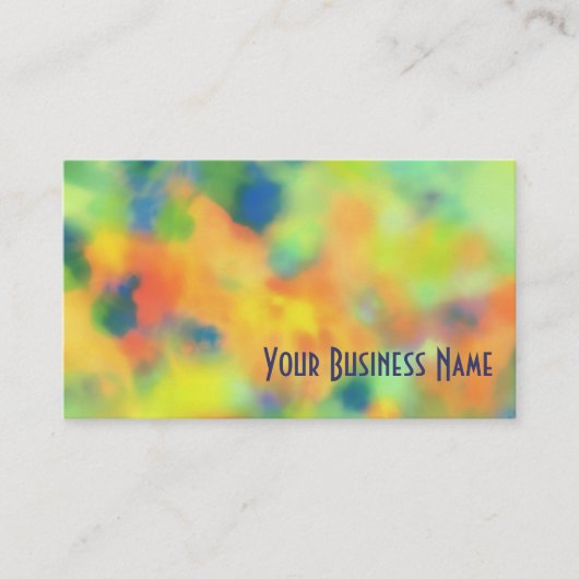 オレンジ、青緑の抽象芸術の名刺 名刺 (正面)