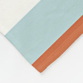 オレンジ、青、白のストライプパターン フリースブランケット (角)