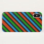 オレンジ、青、緑、黒のグリッターストライプのStaylor Case-Mate iPhoneケース (裏面(横))