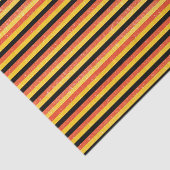オレンジ、黄色および黒いきらびやか縞で飾ります 薄葉紙 (詳細)