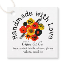 オレンジ、黄色の花の手作り愛ありがとう