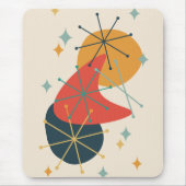 オレンジ、黄色、木炭ミッドセンチュリー抽象芸術 マウスパッド (正面)