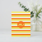 オレンジ、黄色、白のストライプ ポストカード (スタンド正面)