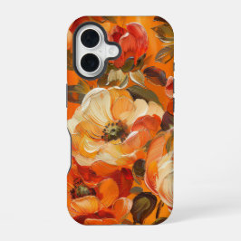 オレンジ 黄色 白 秋 アネモネ ポピー 花 iPhone 16ケース