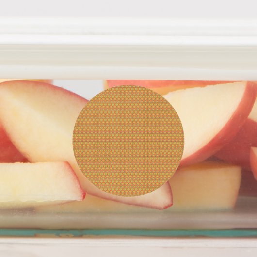 オレンジ、黄色、茶色の対称パターンw ラベル (貼付)