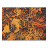 オレンジ、黄、および黒の抽象芸術 テーブルクロス (正面(横))