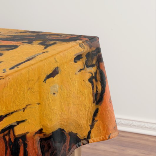 オレンジ、黄、および黒の抽象芸術 テーブルクロス (インサイチュ)