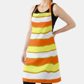 オレンジ、黄、白の各ストライプ色 エプロン (インサイチュ)