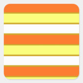 オレンジ、黄、白の各ストライプ色 スクエアシール (正面)