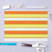 オレンジ、黄、白の各ストライプ色 薄葉紙 (クラフト)