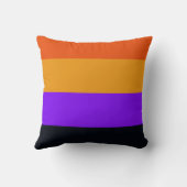 オレンジ、黄、紫、黒の各ストライプ色 クッション (裏面)