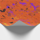 オレンジ、黄、紫、黒の抽象芸術 ラッピングペーパー (角)