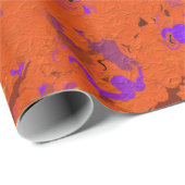 オレンジ、黄、紫、黒の抽象芸術 ラッピングペーパー (ロールコーナー)