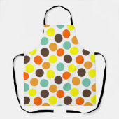 オレンジ、黄、茶、青のドット エプロン (正面)