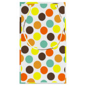 オレンジ、黄、茶、青のドット スモールペーパーバッグ (裏面)