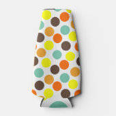 オレンジ、黄、茶、青のドット ボトルクーラー (正面)