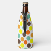 オレンジ、黄、茶、青のドット ボトルクーラー (ボトル裏面)