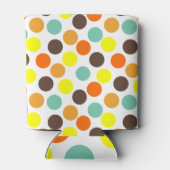 オレンジ、黄、茶、青のドット 缶クーラー (裏面)
